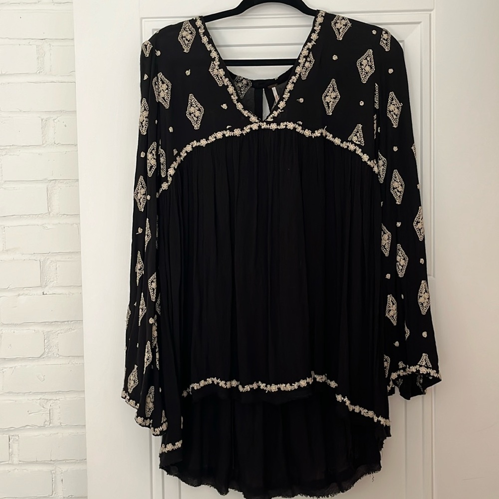 Free People Diamond Embroidered Top